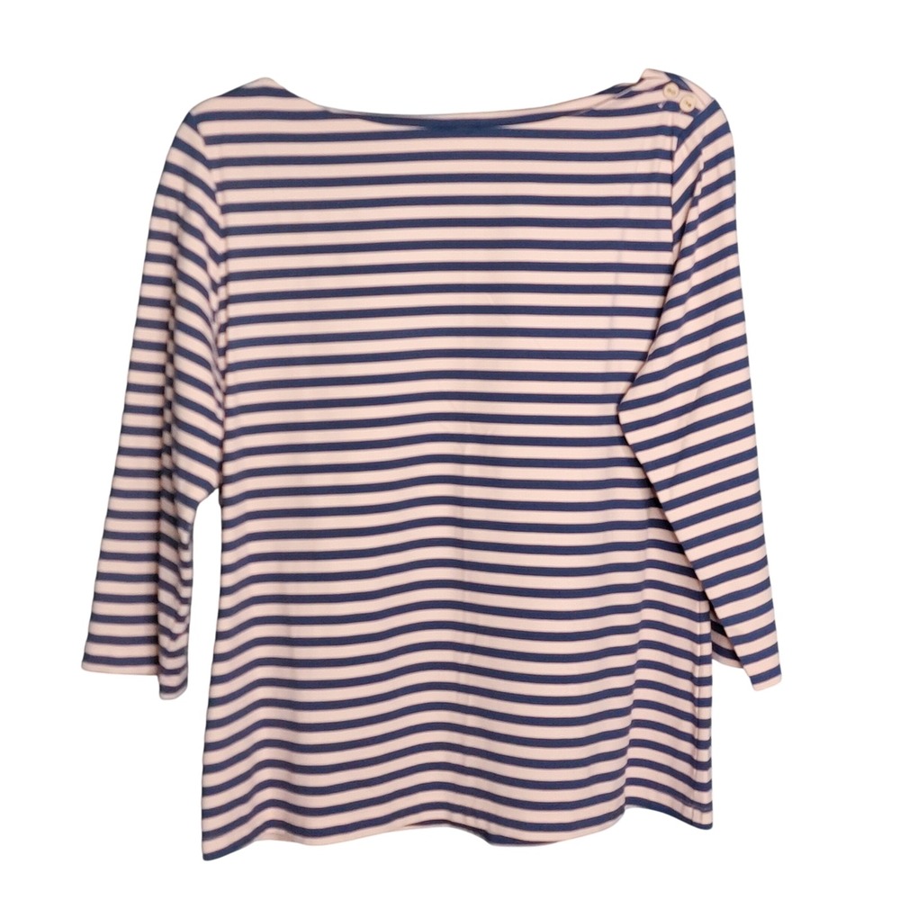 J.McLaughlin Striped Top XL Pink Blue Boat Neck Catalina Cloth Nautical Preppy